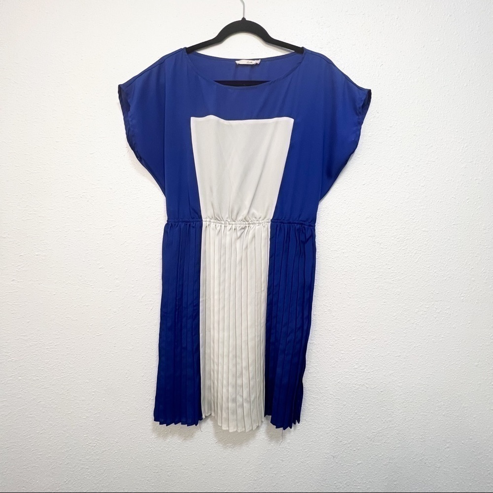 Lush color block pleated dress